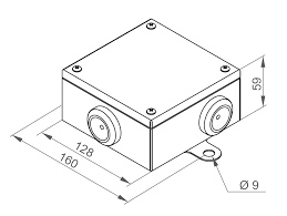 Junction box PMO2 (5/6). (W*L*H) 127*127*58mm. with clamp 5 term. 6 cable glands. E90. IP54