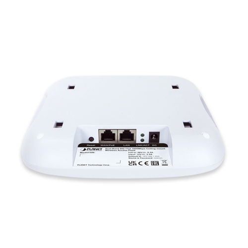 Planet dual band 802.11ax 1800Mbps ceiling-mount wireless access point w/802.3at PoE+ &amp; 2 10/100/1000T LAN ports