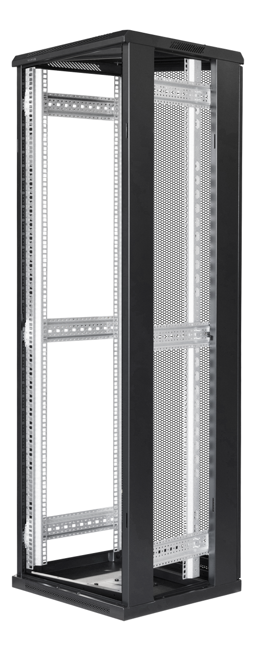 Toten System G, 19&quot; floor cabinet, 42U, 600*600, perforated front door, split perforated rear door, black