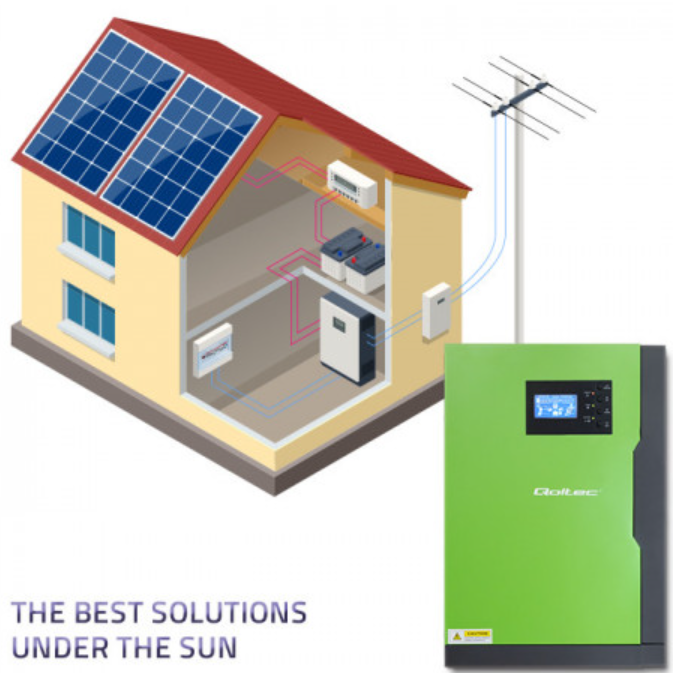 Qoltec Hybrid Solar Inverter Off-Grid 5,5kW | 100A | 48V | MPPT | Sinus