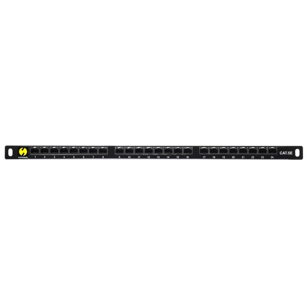 Netrack patch panel 19 24-ports cat. 5e UTP, 0,5U, with shelf