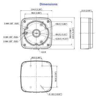 Dahua kaamerate paigaldusalus / ühendusbox • PFA123-V2