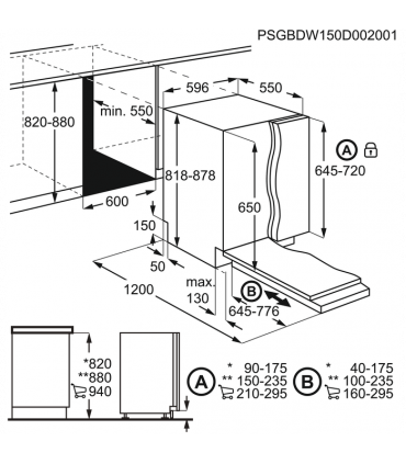 Nõudepesumasin Electrolux, integreeritav, 60 cm, 44 dB