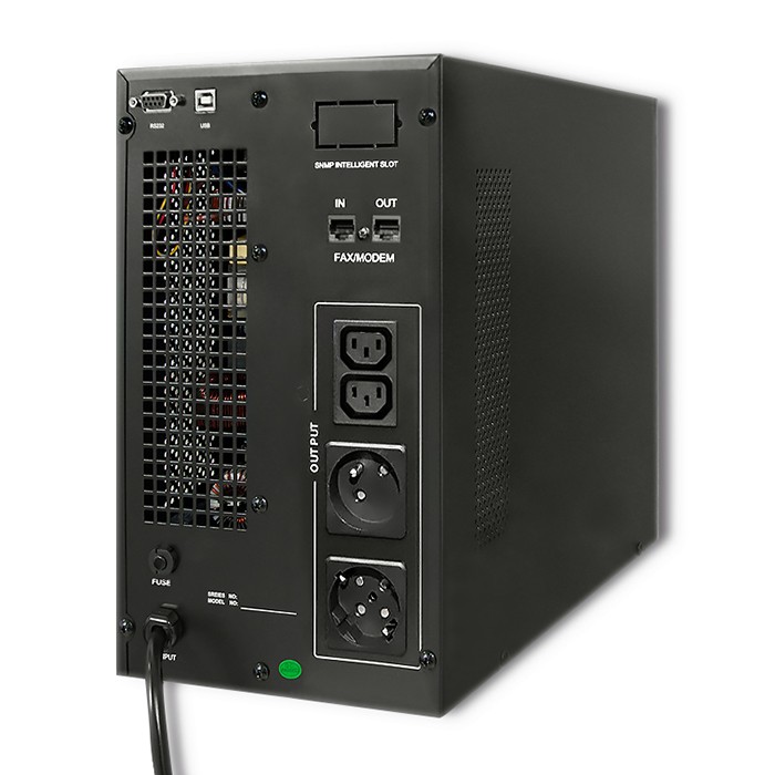 Qoltec Uninterruptible Power Supply UPS On-line | Pure Sine Wave | 3kVA | 2.4kW | LCD | USB