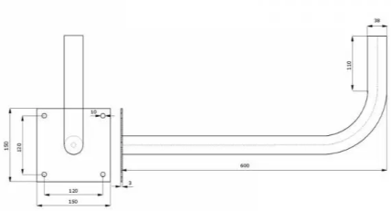 Metallist seinakinnitusklamber Ø38mm L600