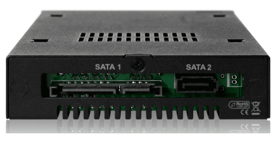 IcyDock ToughArmor MB992SK-B backplain, full metal 2 bay 2.5&quot; SATA/SAS HDD &amp; SSD mobile rack for external 3.5&quot; drive bay