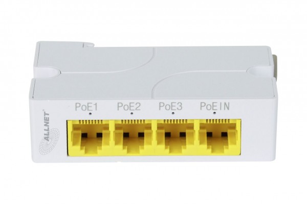 Allnet industrial unmanaged switch SGI8004PD, 4 port - 4*GbE - PoE budget 24W - 3*PoE AF /DIN rail/PD input/fanless