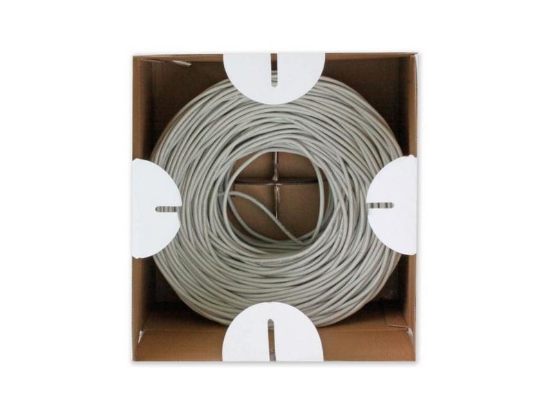 TechlyPro UTP Cat6 bulk cable 4*2 solid CCA 305m box gray