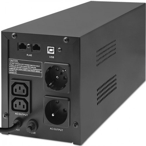 Qoltec line-interactive UPS Monolith | 2000VA | 1200W | LCD | USB | RJ45