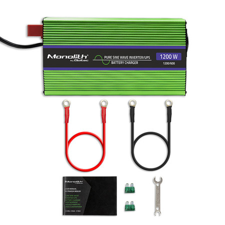 Qoltec pure sine wave inverter Monolith | battery charger | UPS | 600W | 1200W | 12V to 230V