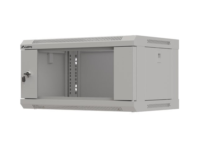 Lanberg wall-mounted rack 19&quot; 4U/540*350mm with glass door, beige, flatpack