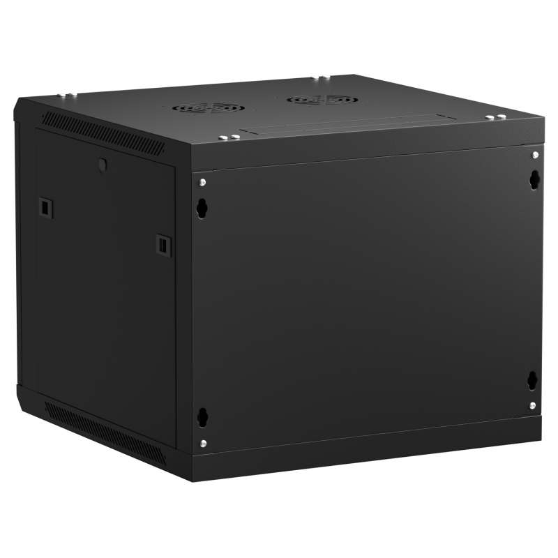 Netrack 19&quot; wall-mount F-Line rack cabinet, 9U 600*600, glass door, black, flat-pack