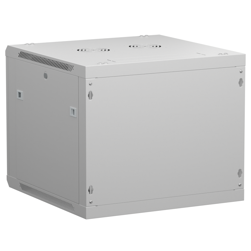 Netrack 19&quot; wall-mount F-Line rack cabinet, 9U 600*600, glass door, gray, flat-pack