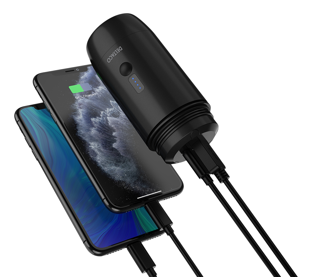 Veekindel akupank, 15000mAh, IP67, USB-A &amp; USB-C, LED taskulamp, SOS LED