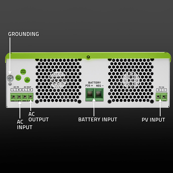 Qoltec hybrid off-grid solar inverter 3500W, 100A, 24V, MPPT, sinus, Wi-Fi option, power factor 1.0