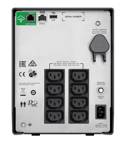 Line-interactive UPS 1000VA/600W 9.2min runtime@full load SmartConnect