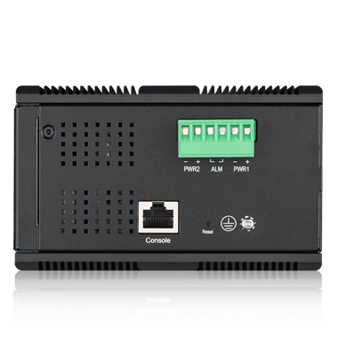 12 Port managed PoE Switch, 240 Watt PoE, DIN Rail, IP30, 12-58V DC