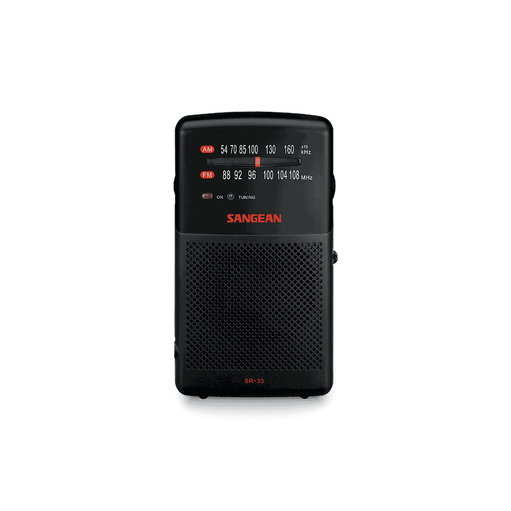 Sangean SR-35 AM/FM taskuraadio, must