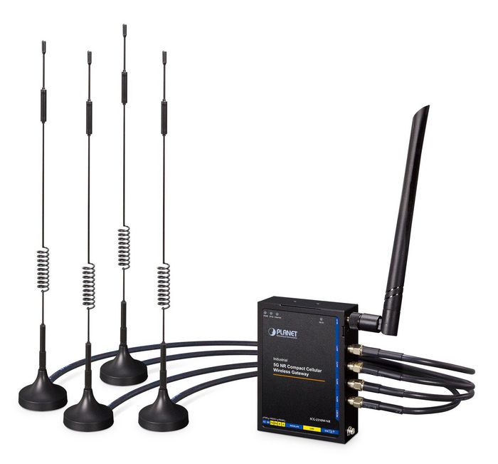 Planet industrial 5G NR compact cellular wireless gateway with 2-port 10/100/1000T