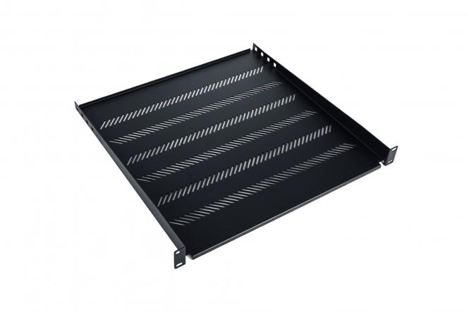 Digitus shelf fixed 19&quot;, 1U, 450 mm, 25kg load capacity, 4-point mounting, black, screws, bracket included