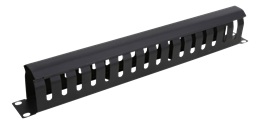 Cable management, metal 1U, black