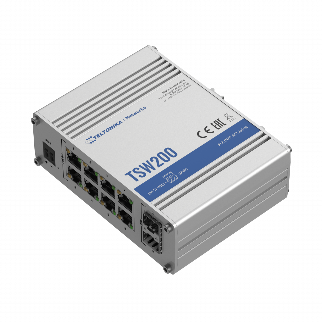 Teltonika IoT 8-port PoE (240W PoE budget) switch