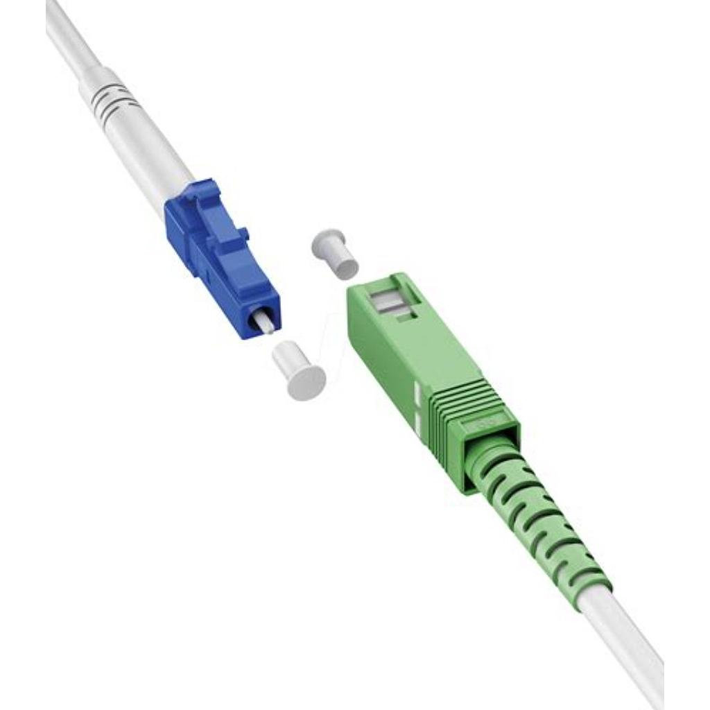 Goobay fiber patch cord; OS2; LC/UPC,SC/APC; 0.5m; optical fiber: 9/125um, white