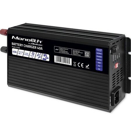 Qoltec Smart Monolith charger for LiFePO4 AGM GEL SLA batteries | 40A | 12V