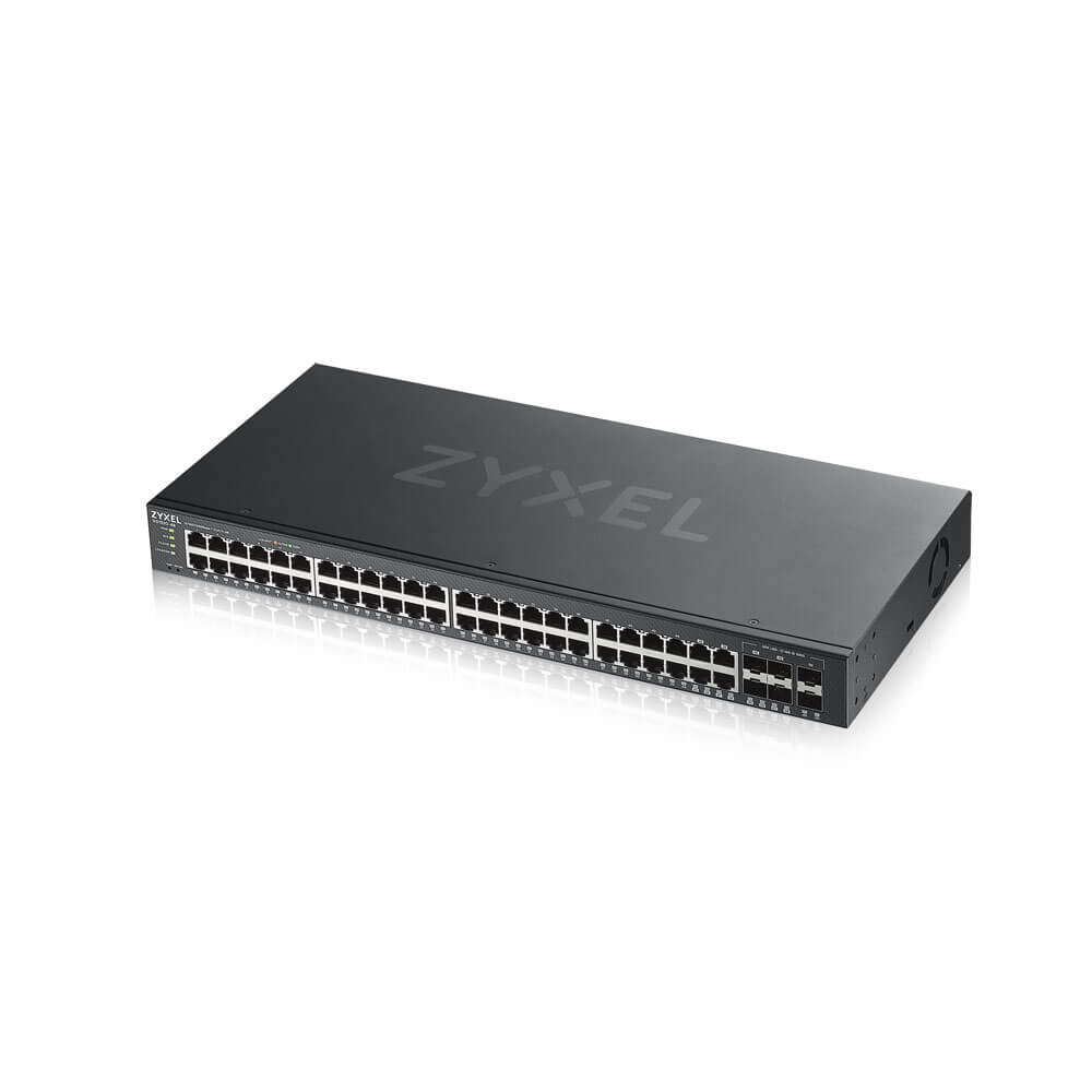 48 port smart managed switch 48x Gigabit copper and 4x Gigabit dual pers., hybird mode, standalone or NebulaFlex cloud