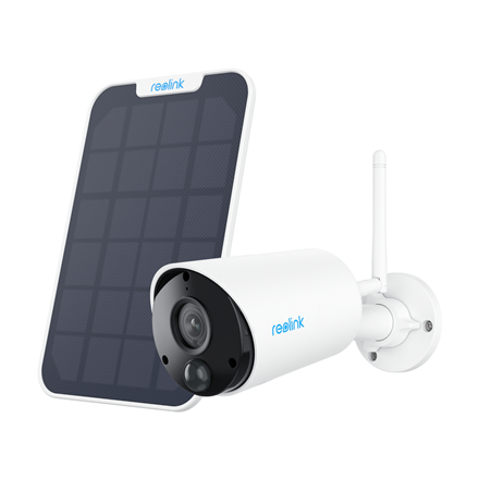 Reolink battery Wi-Fi security camera with wolar panel, 3W, Argus series B320, bullet, 3MP,  fixed lens, IP65, H.264, MicroSD max 128GB