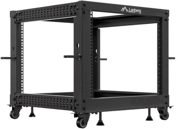 Lanberg open frame rack 19&quot; 9U 600*657, black
