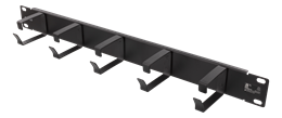 19&quot; 1U kaablisuunaja, 5 rõngaga, metall, must