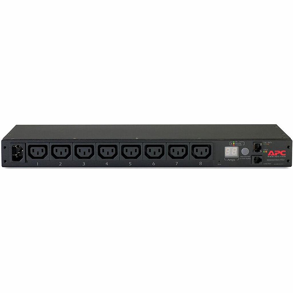 APC rack PDU, mõõtjaga, 1U, 12A/208V, 10A/230V, (8) C13