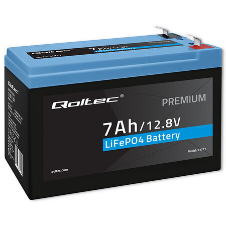 Qoltec LiFePO4 battery, 12.8V, 7Ah, 89.6Wh, BMS
