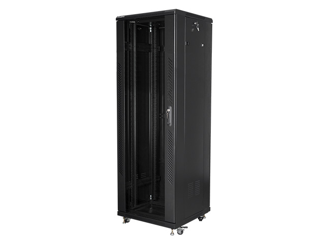 Lanberg 19" free-standing rack cabinet, 37U 600*600 with mesh door, LCD, black, flat-pack