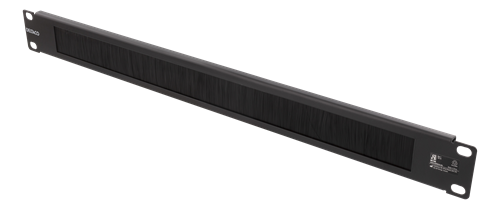 19" 1U harjadega kaablisuunaja, metall/nailon, must
