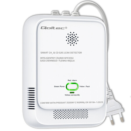 Certified wireless gas leak (CH4) &amp; carbon monoxide (CO) detector, sensor service life 5 years, 85dB alarm, LED