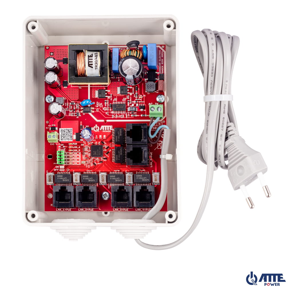 Kit for 5 IP cameras, PoE switch 5P+1UP