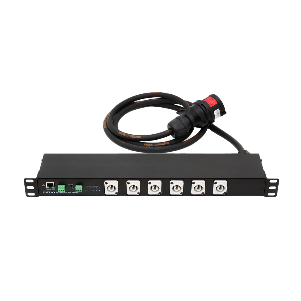 PowerPDU VK6, 3F PDU with metering &amp; switching (3*16A/400V power input, 5-pin CEE plug), 6*16A PowerConn independent sockets (2 outputs per phase)