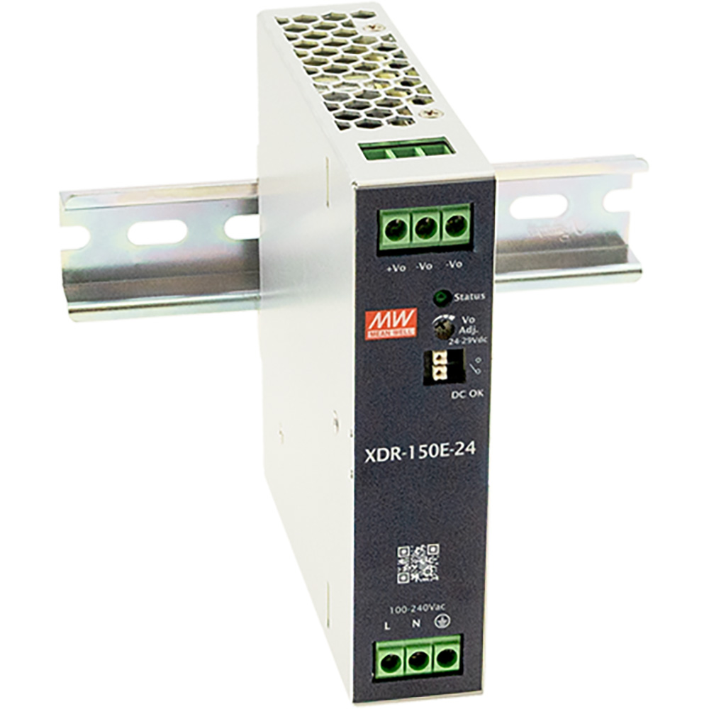 MeanWell XDR DIN-rail power supply 132W,85-264VAC/120-370VDC in, 12V/11A out