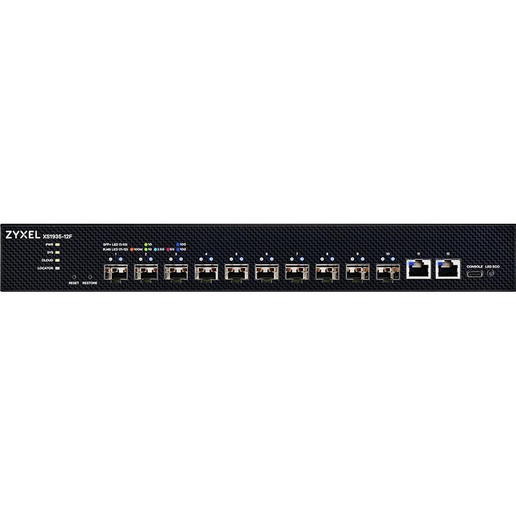ZyXEL XS1935-12F, 10-port 10G L3 smart managed fiber switch, 2 multi-Gig ports
