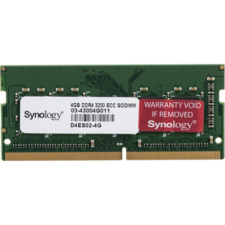 Synology 4GB memory module, DDR4 SDRAM SO-DIMM 260-pin, 1333 MHz, unbuffered, ECC