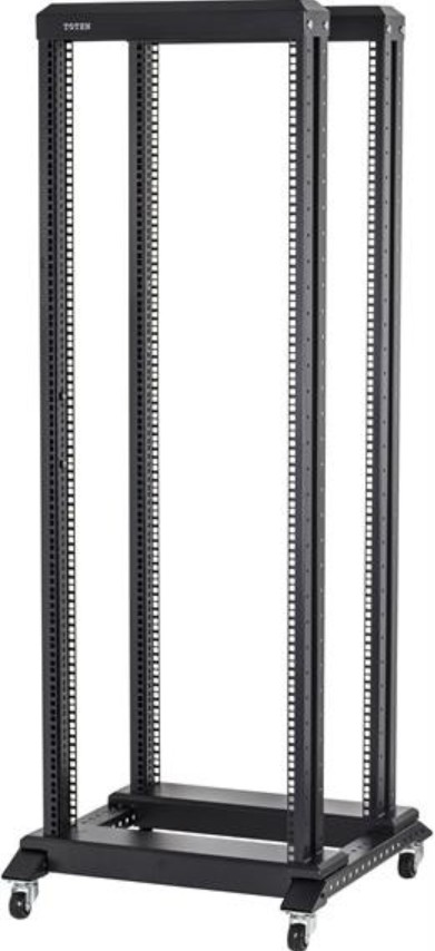 19" 37U avatud räkk ratastel, 600*600, must 