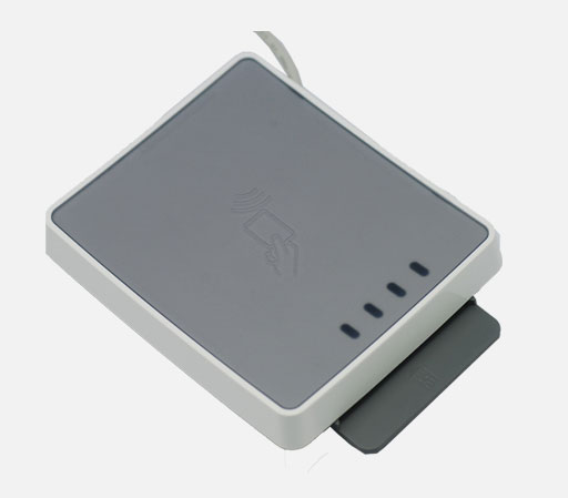Identiv uTrust 4701F, USB chip card reader, RFID reader, 13.56 MHz (ISO14443, MIFARE, FeliCa, DESFire, NFC), contactless, USB