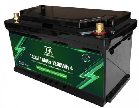 IA seeria LiFePO4 normaalaku 12V, 100Ah, Smart-BMS, Bluetooth &amp; heating