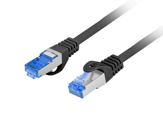 Cat6A Ethernet patch cable S/FTP LSZH CCA 3m, black, fluke passed