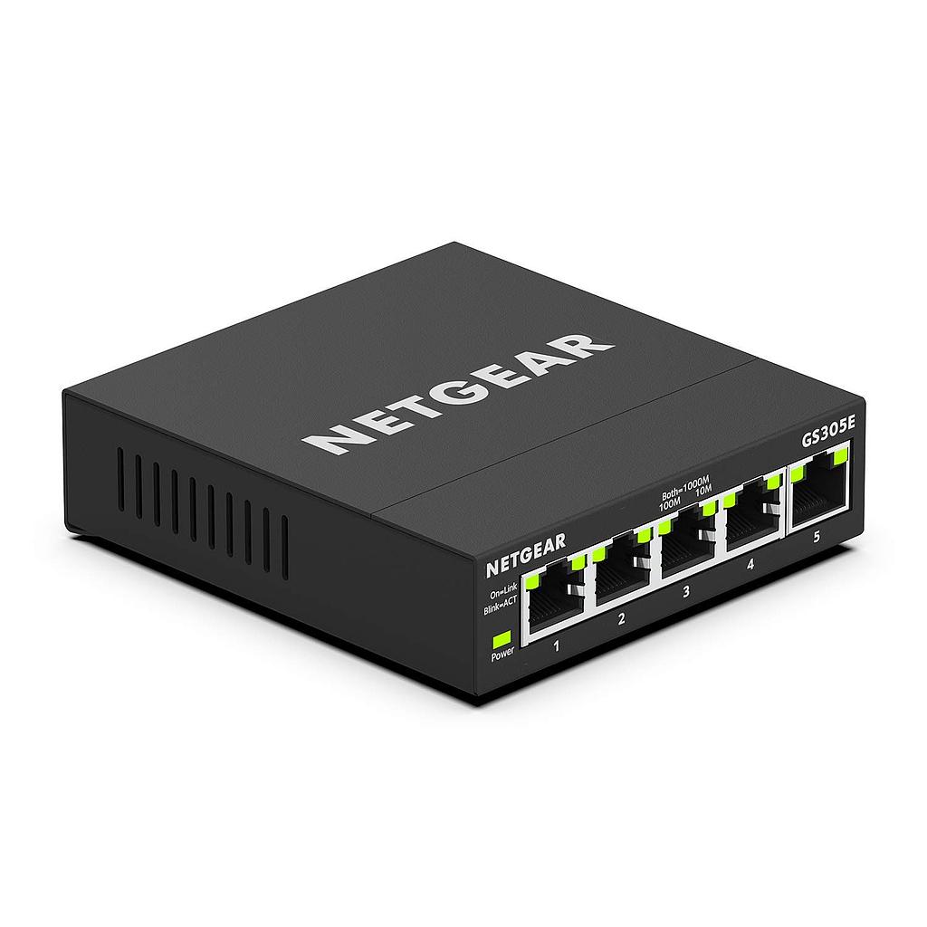 Netgear 5-port Gigabit Ethernet smart managed plus switch, fanless
