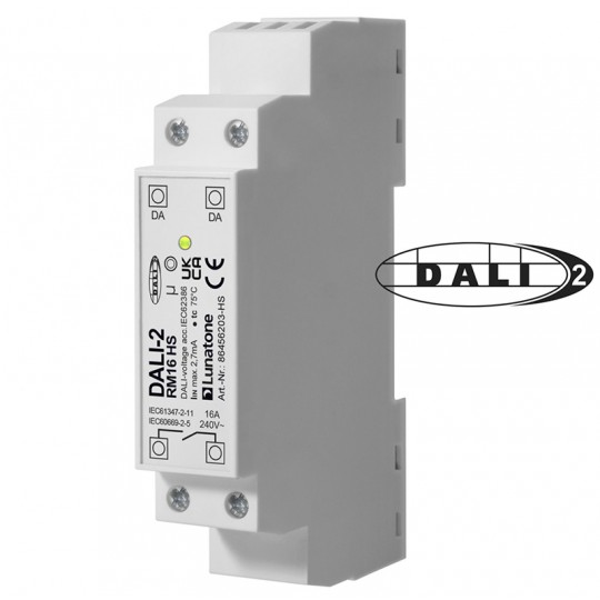 DALI-2 RM16 relee moodul 16A (inrush max 350A) 1NO zerocross DIN latile Lunatone