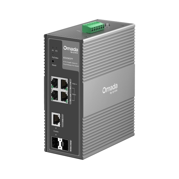 Omada 6-port Gigabit industrial easy managed switch with 3-port PoE+ &amp; 1-port PoE++