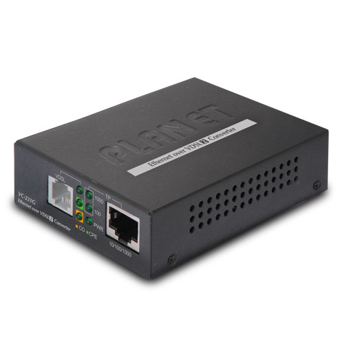 1-Port 10/100/1000T Ethernet to VDSL2 converter -30a profile w/ G.vectoring, RJ11